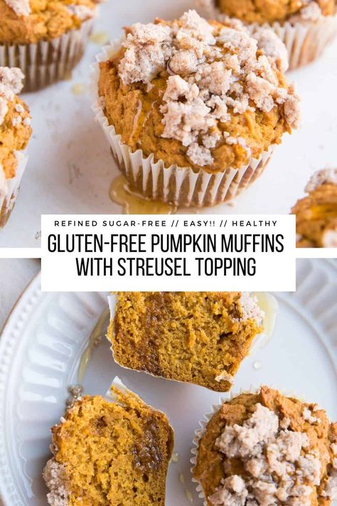 Gluten-Free Pumpkin Muffins with Streusel Topping - The Roasted Root Healthy Pumpkin Muffins Gluten Free, Pumpkin Butterscotch Muffins, Dairy Free Pumpkin Muffins, Snack Muffins, Muffins With Streusel Topping, Healthy Pumpkin Muffins, Cinnamon Swirl Cake, Pumpkin Streusel Muffins, Gluten Free Pumpkin Muffins