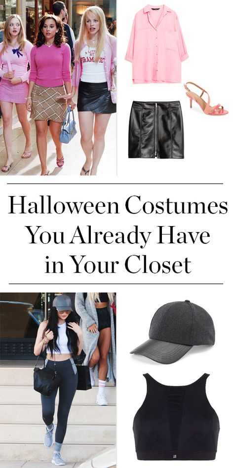 Last-minute Halloween costumes you already have in your closet - click through for 9 awesome, easy ideas! Quick N Easy Halloween Costumes, Last Minute Diy Costumes, Easy Last Minute Costumes, Easy Halloween Outfit, Last Minute Kostüm, Easy Halloween Costume Ideas, Office Halloween Costumes, Easy Halloween Costumes For Women, Quick Halloween Costumes