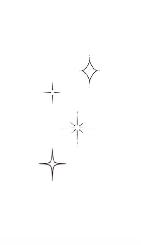 Small Sparkle Star Tattoo, Minimal Stars Tattoo, Cosmic Star Tattoo, Minimalistic Stars Tattoo, Star Tattoos On Arm, Sparkle Tattoo Stencil, Small Star Tattoos For Women, Star Line Tattoo, Star Minimalist Tattoo