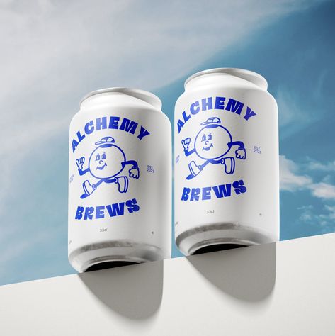 ALCHEMY BREWS ILLUSTRATED LOGO MASCOT MOCKUP ON BEER CAN Cool Beer Can Design, Energy Drink Label Design, Craft Beer Can Design, Craft Beer Packaging Design, Beer Illustration Art, Drink Brand Logo, Beer Can Illustration, Drink Can Design, Beer Can Label