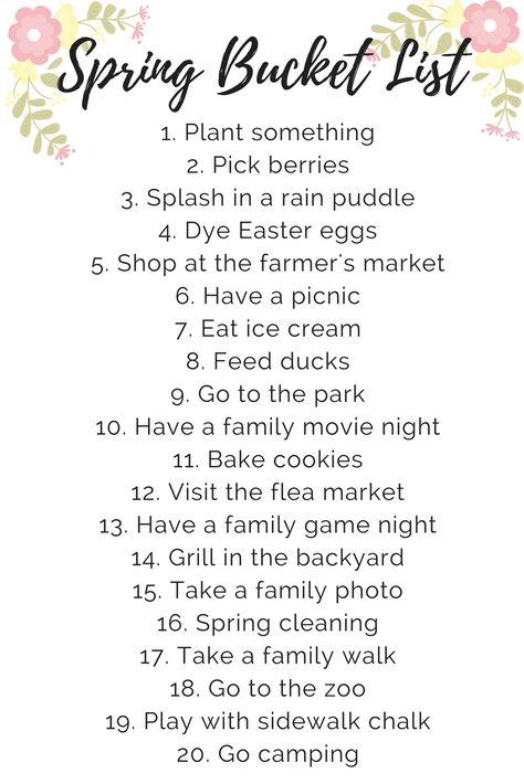 A kid and toddler-friendly spring bucket list with fun ideas for activities to do as a family with your kids this spring. Spring Bucket List, Spring Break Party, Spring Basket, Spring Fun, Summer Fun List, Spring Activities, Summer Bucket Lists, Camping Ideas, Summer Bucket