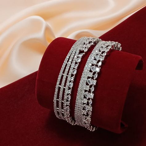 American Diamond Bangles, Diamond Bangles, Diamond Bangle, American Diamond, Bangles, How To Wear, Quick Saves