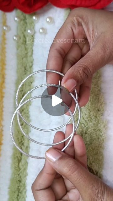 Bangle Hack For Dress, Bangles Art Crafts, Crafts With Bangles, Homemade Bangles, Diy Bracelets How To Make, Beaded Bangles, Jewelry Hacks, Bangles Diy, Homemade Bracelets