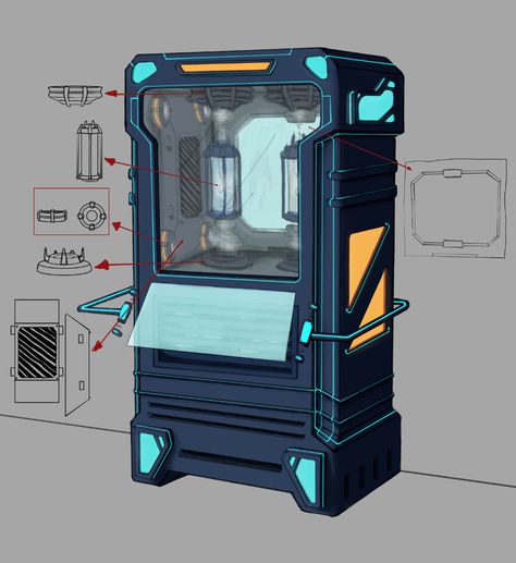 ArtStation - Sci-Fi Energy Generator, Yusuf Adnan Sci Fi Computer, Sci Fi Games, Sci Fi Props, Sci Fi Tech, Props Concept, Cool Pokemon Wallpapers, Super Powers Art, Sci Fi Environment, Retro Artwork