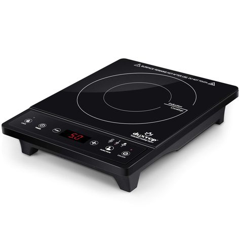 PRICES MAY VARY. CONVENIENT & PORTABLE INDUCTION BURNER: Duxtop induction cooktop offers both temperature and power modes for convenient and efficient cooking. Lightweight, portable induction burner makes handling and storage easy. Perfect for dorm rooms, home kitchens, backyard cooking, RVs, boats, etc. HIGH EFFICIENCY & SAFE: Choose from 15 preset power levels (200W to 1800W) and 15 preset temperature level settings (140°F to 460°F). With an 83% energy efficiency rating, induction cooker is mo Induction Stove, Glass Cooktop, Electric Stove, Induction Cooktop, Cooking Appliances, Heating Element, Stove, Countertops, Home Kitchens