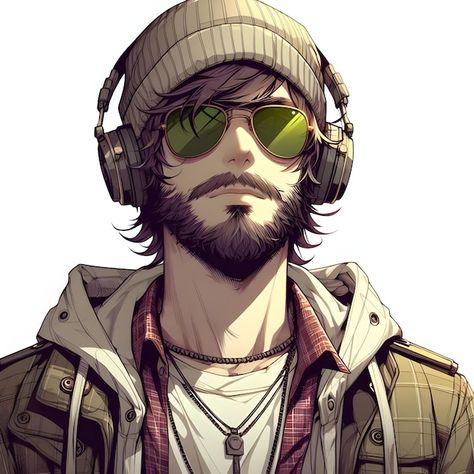 Young man digital art style | Premium Photo #Freepik #photo #streamer #hipster #hacker #character-design Modern Man Character Art, Hipster Character Design, Urban Character Art, Bad Guy Character Design, Cyberpunk Rockerboy Character Art, Young Man Character Design, Urban Character Design, Hacker Character Design, Oc Art Character Design Male