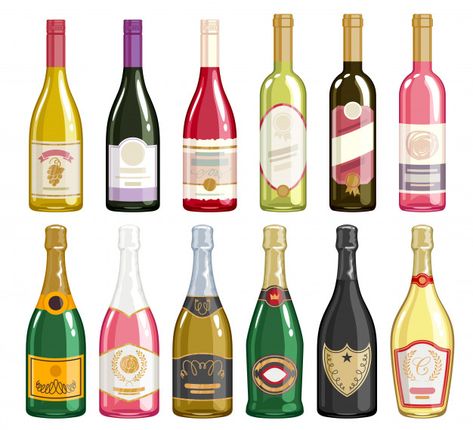 Wine Bottle Clipart, Wine Bottle Drawing, Wine Bottle Illustration, Cute Wine Bottle, Bar Illustration, Wine Clipart, Wine Bottle Shelf, Bottle Illustration, Wine Bottle Stickers