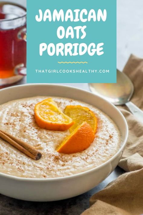 Coconut Milk Breakfast Recipes, Coconut Condensed Milk, Jamaican Desserts, Coconut Porridge, How To Make Porridge, Oats Porridge, Vegan Breakfast Options, Oats Recipes Breakfast, Oatmeal Porridge