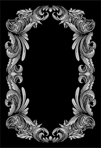 A black and white border with silver lea... | Premium Vector #Freepik #vector #design #mirror #frame #ornate Background Frames Border, Gothic Border Design, Mirror Tattoo Design, Tattoo Frame, Black And White Mirror, Logo Barber, Vip Design, Black And White Border, Vintage Paper Printable