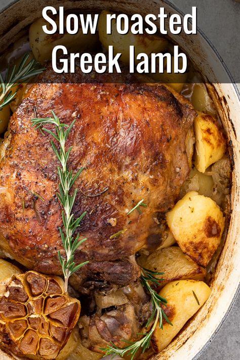 Lamb And Potatoes, Lamb Roast Recipe, Greek Lamb, Slow Roast Lamb, Braised Lamb Shanks, Lamb Chop Recipes, Lamb Chop, Braised Lamb, Chop Recipes