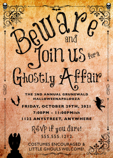 Halloween Party 2021 invitation designed by Becky Halloween Spooktacular, Halloween Party, Encouragement, Halloween