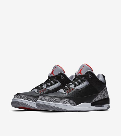 Jordan 3 Black Cement, Jordan Iii, Nike Vans, Jordan 9 Retro, Jordan Model, Nike Jordan Retro, Jordan 3 Retro, Black Cement, Jordan 13 Retro