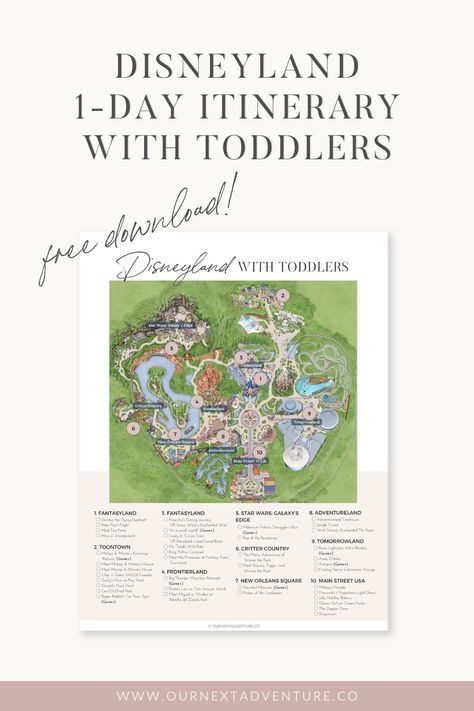 Disneyland Must Haves, Disneyland Rides For Toddlers, Disneyland With A Toddler, Disney Park Bag, Disney Packing List, Disney Packing, Disneyland Map, Packing List For Disney, Disney World Packing