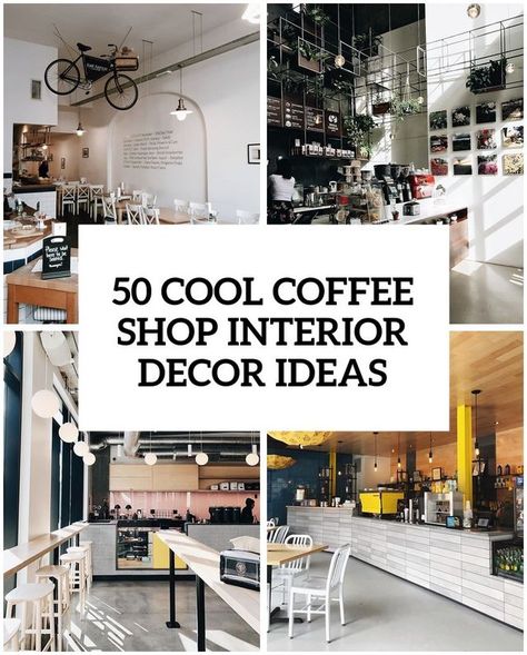 35 Cool Coffee Shop Interior Decor Ideas | DigsDigs | Bloglovin’ Modern Farmhouse Cafe Interior, Idea Coffee Shop Cafe Design, Coffee Shop Wall Color Ideas, Beauty Salon With Coffee Shop, Coffee House Decor Interior Design, Trendy Coffee Shop Interiors, Coffee Shop Interior Design Cozy Modern, Cute Coffee Shops Interior Small Spaces, Farmhouse Coffee Shop Ideas