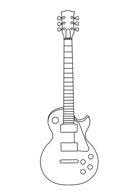 Guitar Art Project, Guitar Outline, Guitar Clipart, Guitar Patterns, Guitar Drawing, Guitar Tattoo, Les Paul Guitars, Music Drawings, Guitar Painting