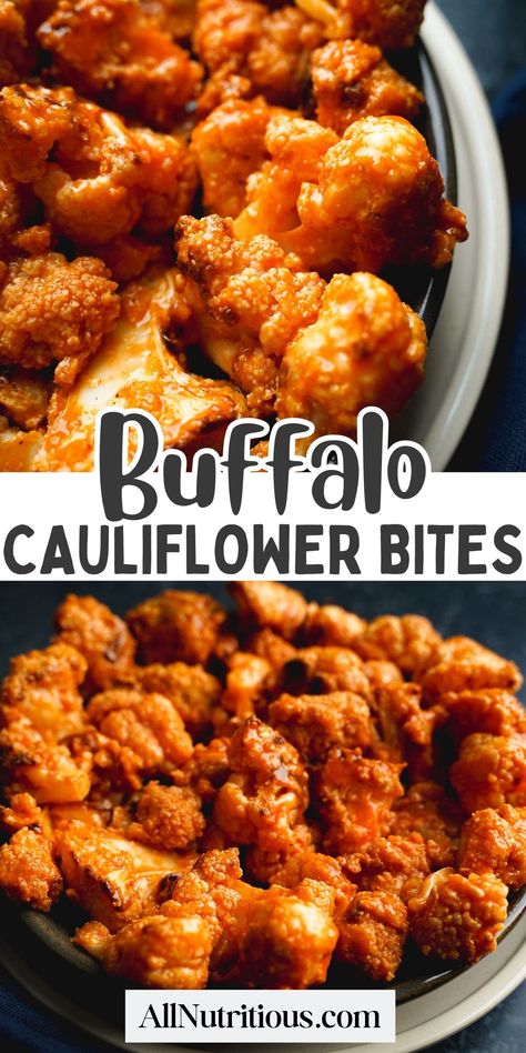 You can enjoy more delicious cauliflower wings on a healthy diet when you make these flavorful buffalo cauliflower bites. This healthy vegetarian recipe is also perfect for a healthy side dish or snack for the next big game. Great cauliflower recipe to try in general! Buffalo Cauliflower Recipes Easy, Roasted Cauliflower Bites, Hot Cauliflower Recipes, Cauliflower Recipes Healthy Clean Eating, Things To Do With Cauliflower, General Tso Cauliflower Air Fryer, Buffalo Cauliflower Oven, Dairy Free Cauliflower Recipes, Vegan Veggie Recipes