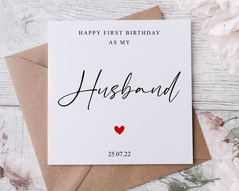 Happy First Birthday, Husband Birthday Card, Free Cards, Nose Jewelry, Spelling And Grammar, Husband Birthday, Plastic Waste, Simple Cards, Kraft Envelopes