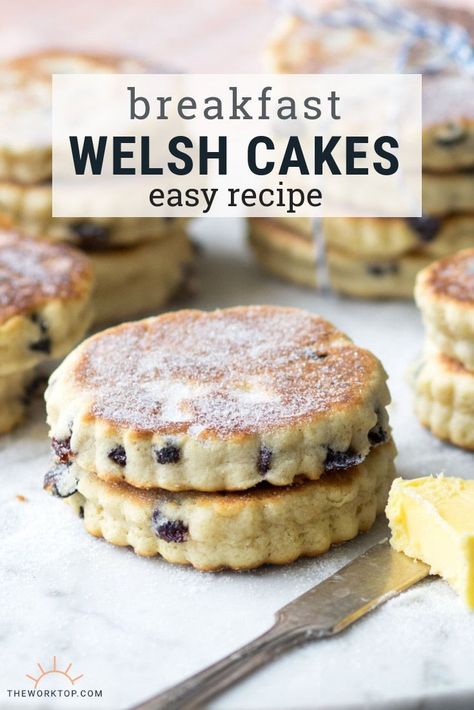 welsh cake recipe #recipe #easy #food Welsh Breakfast, Welsh Cakes Recipe, Breakfast Cakes, Welsh Cakes, Welsh Recipes, British Cooking, Scottish Recipes, English Muffins, British Baking