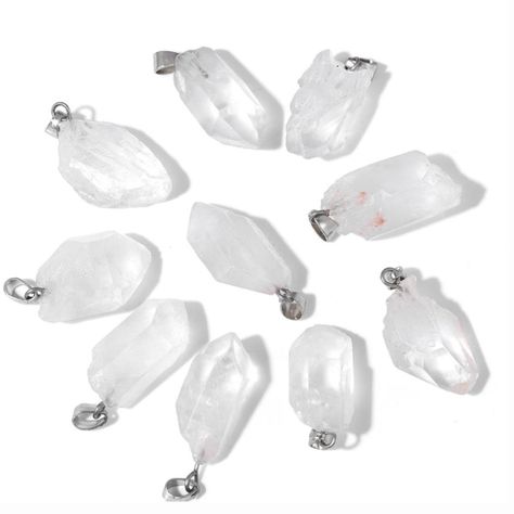 PRICES MAY VARY. QUANTITY: 10pcs Irregular Raw Gemstone Charms,about 9-23mm*11-25mm Gemstones are natural materials, their appearances vary from bead to bead and may have a little crack or small flaws that is normal phenomenon, pls understand NATURE MATERIAL: our gemstone crystal pendant are made of stone, with stainless steel hook on bails nuggets, smooth to touch and sturdy to wear, can be taken as gifts to your lover, family members, relatives, colleagues, for Valentine's Day, Christmas or bi Cheap Sterling Silver Gemstone Beads Jewelry, Glass Stone Jewelry, Cheap Crystal Jewelry, Nickel Free, Crystals Meanings Earrings, Clear Quartz Earring, Crystal Chakra, Quartz Rock, Earrings Accessories, Raw Gemstones