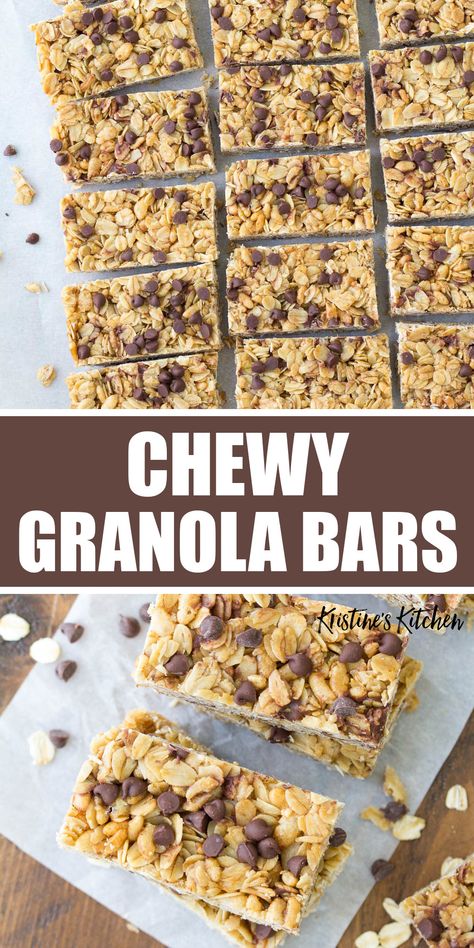 Copycat Sunbelt Granola Bars, Peanut Free Granola Bars, Granola Bars Homemade, Chocolate Chip Granola Bar Recipe, Chewy Chocolate Chip Granola Bars, Granola Bar Recipe Chewy, Homemade Granola Bar Recipe, Granola Bars Recipe, Healthy Snack For Kids