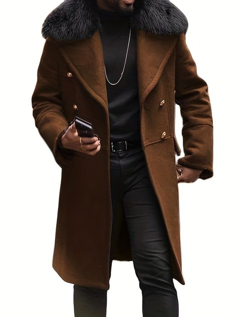 Faster shipping. Better service Casual Tweed Jacket, Double Breasted Overcoat, Men's Trench Coat, Overcoat Jacket, Casual Outwear, Fur Collar Coat, Outwear Coat, Wool Trench Coat, Langer Mantel