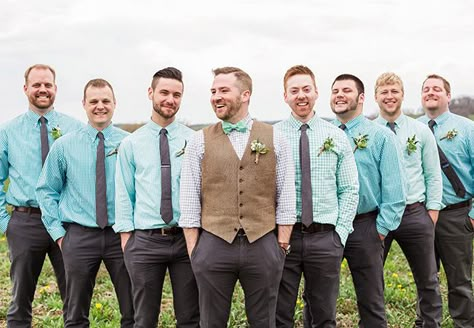 bright casual groomsmen attire |  Lauren Fair Photography | Blog.theknot.com Casual Groomsmen Attire, Casual Groomsmen, Casual Grooms, Groomsmen Outfits, Groom And Groomsmen Attire, Wedding Groomsmen, Groomsmen Suits, Groomsmen Attire, Groom Outfit