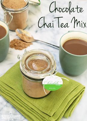 Homemade Chocolate Chai Tea Mix Recipe Chocolate Chai Tea, Jar Mixes, Tea Lattes, Chocolate Chai, Chai Tea Recipe, Tea Latte Recipe, Soap Queen, Dry Mixes, Chai Recipe