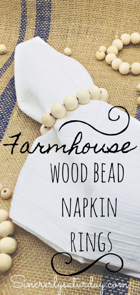 Bead Napkin Rings, Do It Yourself Decoration, Diy Farmhouse Decoration, Wooden Crafts Diy, Boho Crafts, Napkin Rings Diy, Beaded Napkin Rings, Farmhouse Crafts, Easy Wood