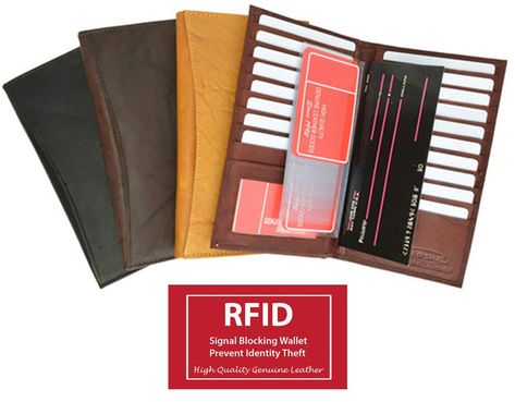 RFID Signal Blocking Men's Genuine Leather Long Bifold Secretary Checkbook Wallet 19 ID Card Holder #Bifold #FrontPocket #CardWallet #Organizer #RfidSignalBlocking #Slim Display Table, Checkbook Wallet, Coin Card, Card Id, Checkbook Cover, Best Wallet, Identity Theft, Leather Bifold Wallet, Bifold Wallet