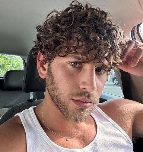 Bro Flow Hair Men Curly, Thick Hair Perm Men, Perm Guys Curly Hair, Long Curly Hairstyles Men, Perm For Men, Men’s Thick Curly Haircut, Eyal Booker, Curly Hairstyles Men, Male Model Curly Hair