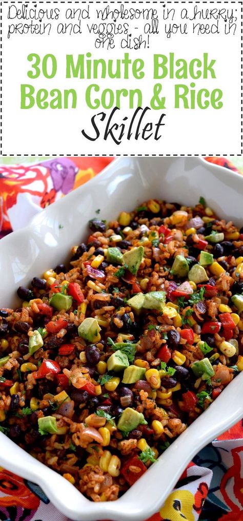 Corn And Rice, Family Dinner Recipe, Rice And Beans Recipe, Black Bean Corn, Rice Skillet, Black Bean Recipes, Arroz Frito, Lord Byron, Family Dinner Recipes