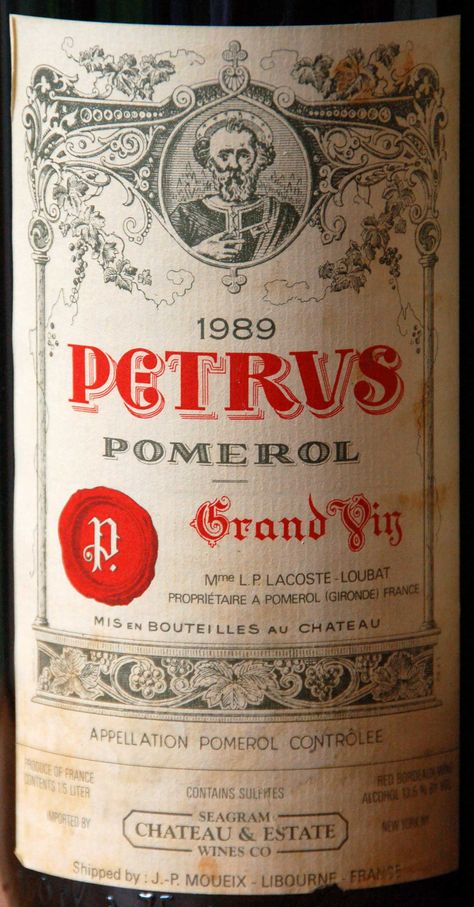 Petrus-1989 Wine Making Process, Wine Vineyards, Bordeaux Wine, Wine Label Design, Red Wine Glasses, Wine Brands, French Wine, Wine Packaging, Wine Bottle Labels