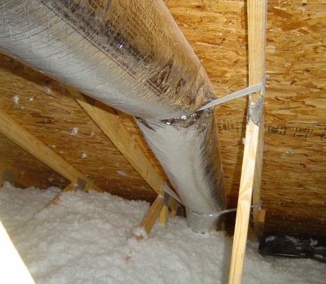 Hvac System Design, Duct Insulation, Hvac Design, Recessed Can Lights, Blown In Insulation, Hvac Duct, Ducted Air Conditioning, Ceiling Insulation, Attic Insulation