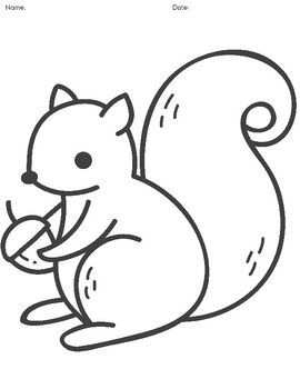 Use these printable squirrel themed coloring pages for fall activities! Squirrel Clipart Black And White, Easy Animal Coloring Pages, How To Draw A Squirrel Easy, Squirrel Drawing Simple, Cute And Simple Coloring Pages, Cute Squirrel Drawing Easy, Free Printable Coloring Pages For Adults Easy, How To Draw A Squirrel, Squirrel Activities For Preschoolers