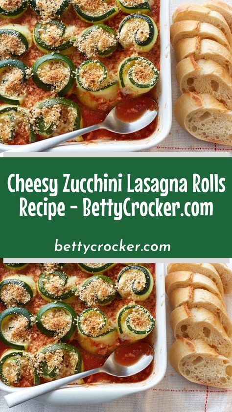 Make the most of your garden bounty with this irresistible dish of zucchini slices rolled up around a gooey filling of ricotta and mozzarella, baked with a tomato sauce and topped with crispy Italian bread crumbs. Zucchini Tomato Mozzarella Bake, Zucchini Rollups With Ricotta, Tomato Mozzarella Bake, Zucchini Tomato Mozzarella, Zucchini Rollups, Mozzarella Bake, Lasagna Rolls Recipe, Italian Bread Crumbs, Zucchini Lasagna Rolls