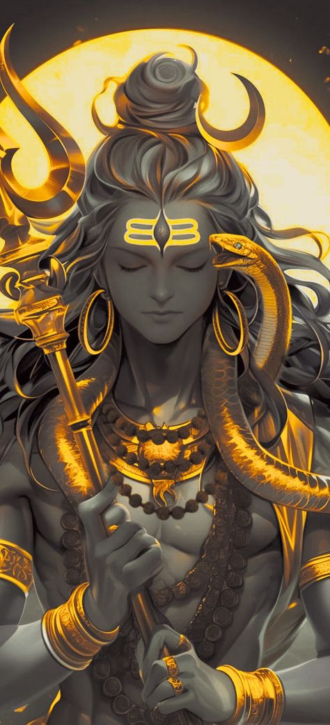 Shiva Anime Wallpaper, Lord Shiva Anime Art, Shiva Shakti Quotes, Lord Shiva Anime, Hanuman Mandala Art, Shiva Anime, Bhairava God Art, Ravan Pic, Bhola Baba