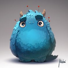 moonster, Alexandr Pushai on ArtStation at https://www.artstation.com/artwork/moonster Blue Monster, Desain Buklet, Art Mignon, Monster Characters, Monster Illustration, Cartoon Monsters, Toy Art, Monster Concept Art, Art Et Illustration