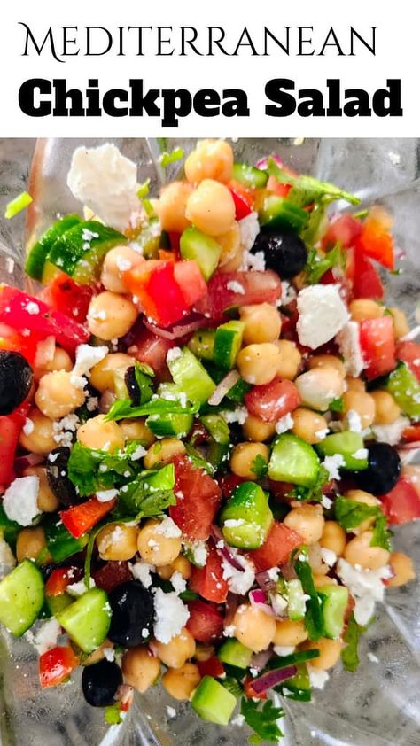 Healthy Mediterranean Chickpea Salad For Summer - Flavorfulpinch Balanced Salad, Salad For Summer, Chickpea Salad Recipe, Greek Chickpea Salad, Mediterranean Chickpea, Mediterranean Chickpea Salad, Gluten Free Sides, Chickpea Salad Recipes, Chickpea Salad