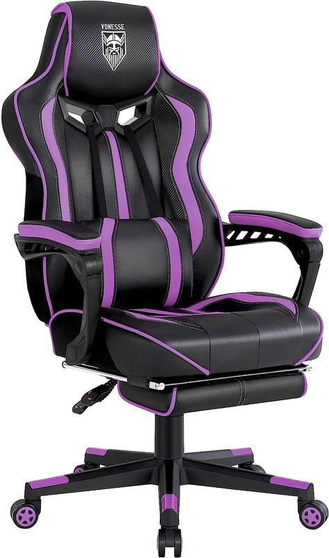 gamer, gaming setup, gaming chair, gaming room setup, chair, video games Purple Gaming Chair, Gaming Desk Chair, Pc Gaming Chair, Gamer Chair, Racing Chair, Purple Bedrooms, Races Style, Chair With Footrest, Futuristic Furniture