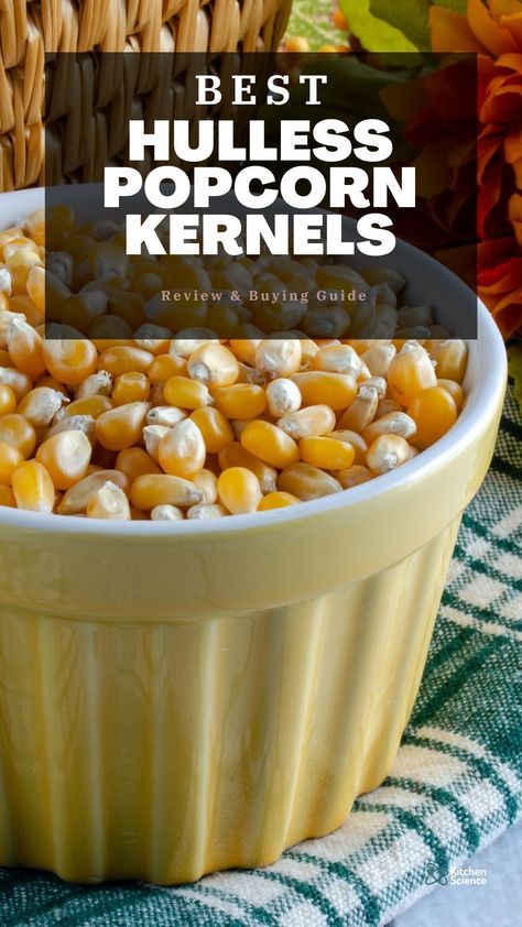 The hard truth is, there is no such thing as hulless popcorn. The hull is the seed’s outer covering, and you get popcorn by turning the seed inside out. To get the best hulless popcorn kernels, companies pack smaller seeds in, so the hull is too tiny to notice when it pops. In this article, we’ll show you the best hulless popcorn kernels you can find online. Hulless Popcorn Recipes, Popcorn Seeds, Easy Popcorn, How To Make Popcorn, Stovetop Popcorn, Free Popcorn, Kitchen Science, Best Popcorn, Popcorn Kernels