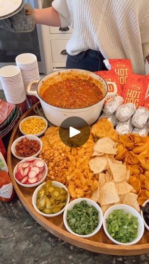 65K views · 944 reactions | Chili Bar Board Part 2 // Full how to + grocery list on IG! | Chili Bar Board Part 2 // Full how to + grocery list on IG! #chili #foodie #elfitup #RufflesOwnYourRidges | By Samantha BauchmannFacebook Chili Bean Charcuterie, Chilli Charcuterie Board Ideas, Chilli Board Ideas, Chilli Charcuterie Board, Chili Board Ideas, Halloween Chili Bar Party, Chili Charcuterie Board, Chili Bar Ideas, Charturie Boards