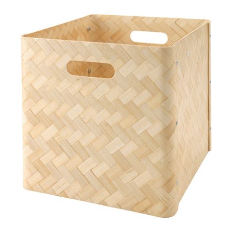 IKEA - BULLIG, Box, 12 ½x13 ¾x12 ½ ", , A clever storage solution that helps you keep everything from magazines to clothes close at hand.You can also use the boxes in areas like the bathroom, as they are resistant to moisture.The felt pads underneath protect the surface below against scratches.Easy to lift and carry thanks to the handles on two sides of the box. Ikea Storage Boxes, Ikea Boxes, Kallax Shelf Unit, Kallax Shelving Unit, Kallax Shelf, Storage Room Organization, Ikea Design, Ikea Malm, Ikea Storage