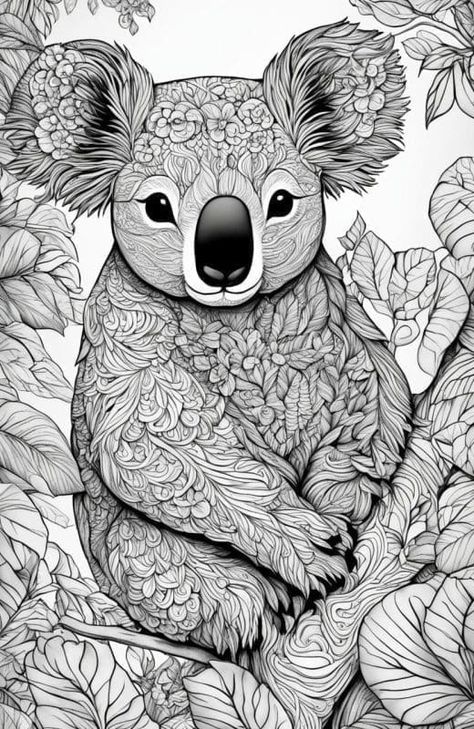 Koala Coloring Pages | Explore Collection - Idyllic Koala Coloring Pages, Travel Blog Design, Crows Drawing, Candle Drawing, Penguin Coloring Pages, Ww2 Posters, Elephant Coloring Page, Disney Princess Colors, Cactus Drawing