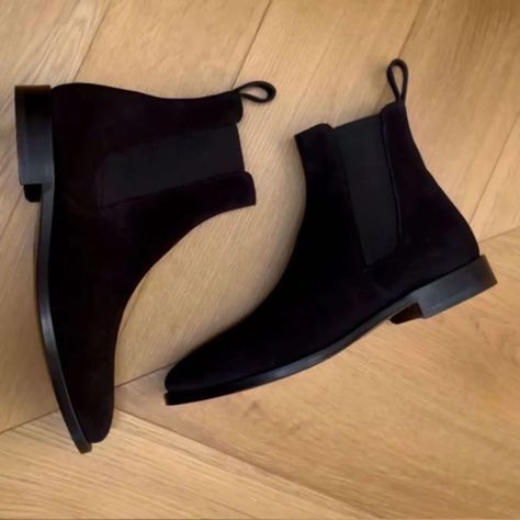 🥵 Leather Black Dress, Leather Boots Ankle, Black Dress Boots, Chelsea Boots For Men, Black Leather Cowboy Boots, Boots Outfit Men, Star Boots, Men Stylish Dress, Chelsea Boots Men