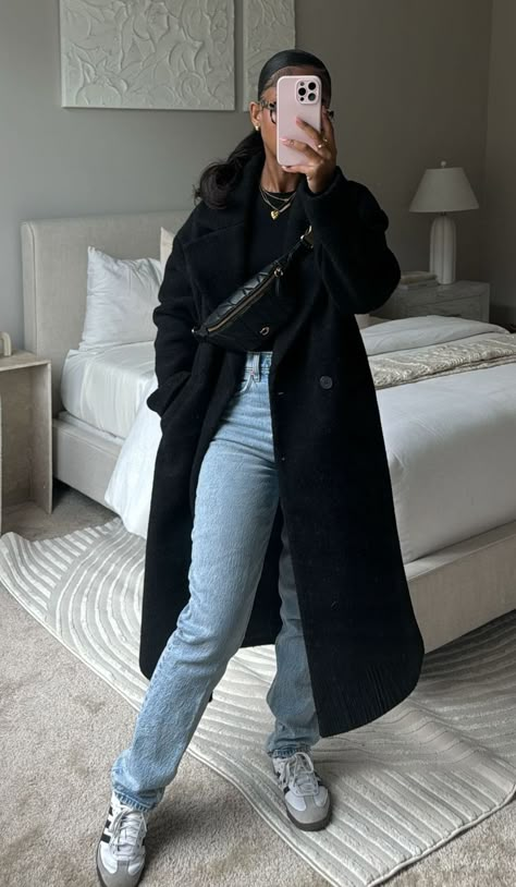 Simple Outfits Black, School Outfits Simple, Winter Outfits Black Women, Cold Weather Outfits Winter, Nyc Winter Outfits, Chicago Outfit, Casual Winter Outfit, Outfits Simple, Fall Attire