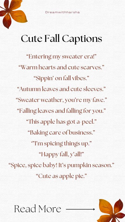 Autumn Nails Caption, Words For Autumn, Autumn Insta Captions, Fall Instagram Post Ideas, Caption About Self, September Captions For Instagram, Fall Insta Story Ideas, Fall Ig Photo Ideas, Fall Ig Captions