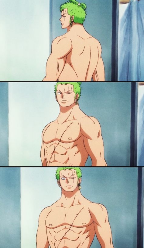 Zoro One Piece Anime Scene, Zoro Full Body Pic, Zoro Physique, Zoro Body Pillow, Zoro Shirtless One Piece, Zoro Sixpack, Roronoa Zoro Pre Time Skip, Makenyu Arata As Zoro, Zoro Workout