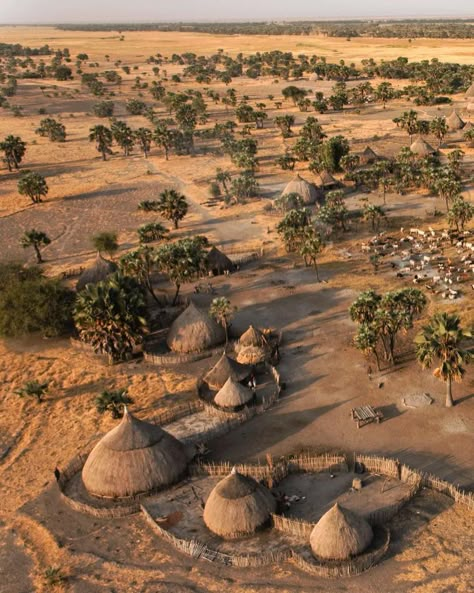 George Steinmetz on Instagram: “In remote parts of South Sudan, life still goes on without interference from the modern world.  When seen in the dry season it’s hard to…” Round Architecture, South Sudanese, African House, Amazing Places To Visit, New Architecture, South Sudan, Traditional Architecture, African Countries, Fantasy Rpg