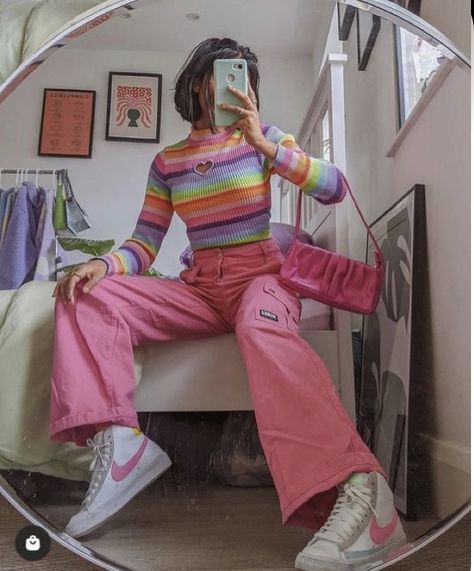 Casual Kidcore Outfits, Bright Alt Outfits, Bright Indie Outfits, Acidwave Aesthetic Outfit, Kidcore Pastel Outfit, Kidcore Outfits Aesthetic, Acid Pixie Aesthetic Outfits, Colorful Indie Outfits, Indie Core Outfits