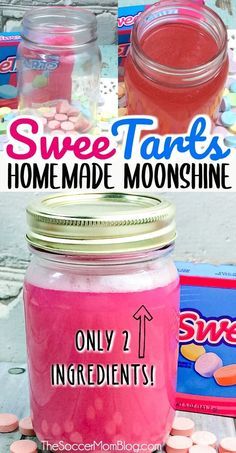 Moonshine Recipes Homemade, Flavored Moonshine Recipes, Moonshine Drink Recipes, Sweet Tarts Candy, Homemade Moonshine, Moonshine Recipe, Alcoholic Punch Recipes, Homemade Alcohol, Easy Candy